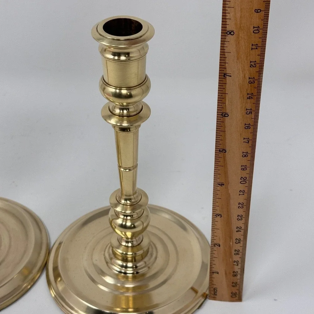 Vintage Baldwin Solid Brass Candlesticks Pair Forged in America 8